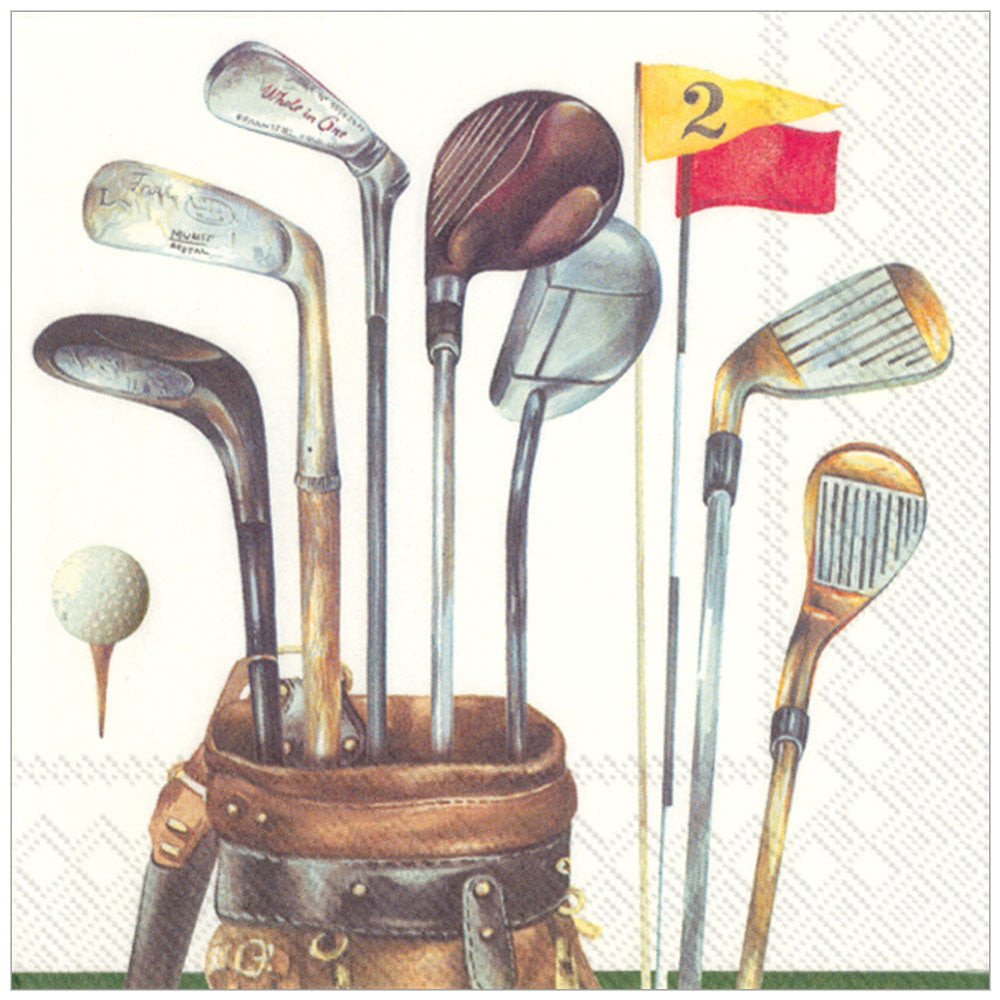 Vintage clubs & golf bag cocktail napkins, 20 ct — perfect for post‑round laughs and old‑school golf love.