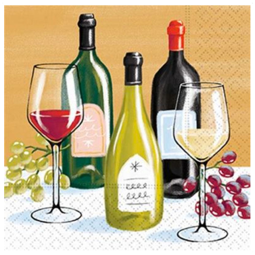 Fun cocktail napkins with grapes & bottles, perfect gift for golf + wine lovers. Your Wine Deserves Better Than a Paper Towel