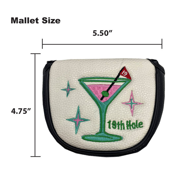 The Giggle Golf 19th Hole mallet putter cover is 4.75
