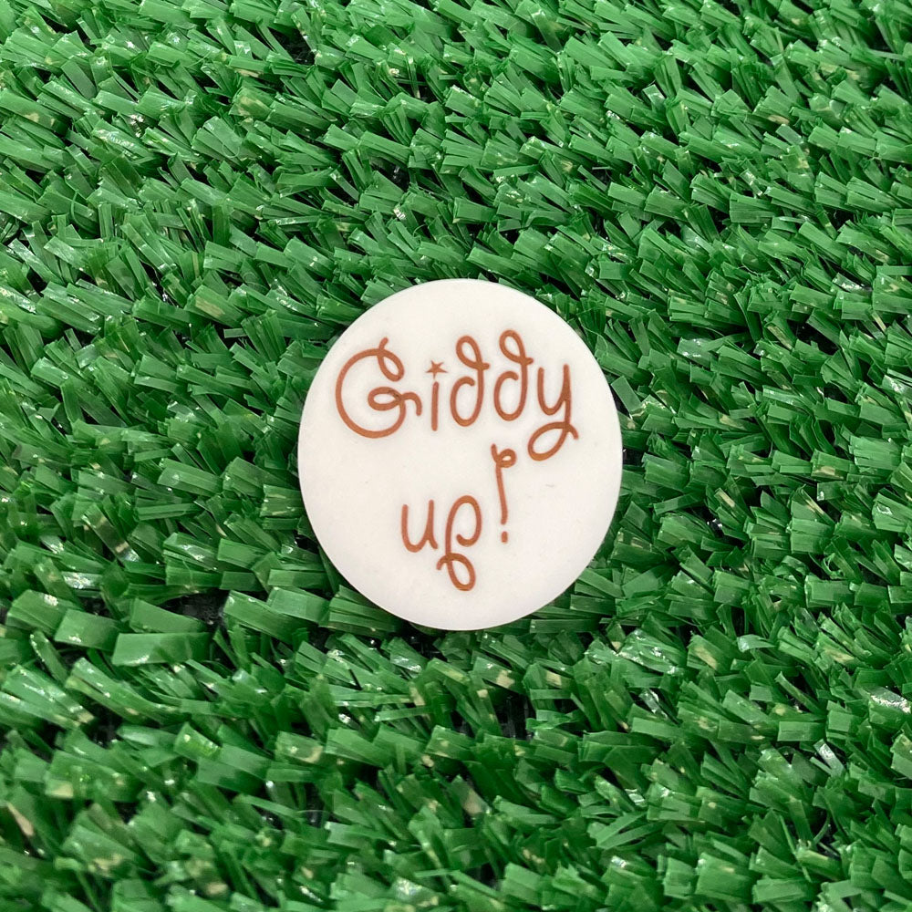Giddy Up Quarter Size Plastic Ball Marker