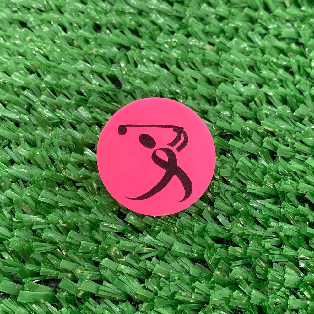 Pink Ribbon Quarter Size Plastic Golf Ball Marker Giggle Golf
