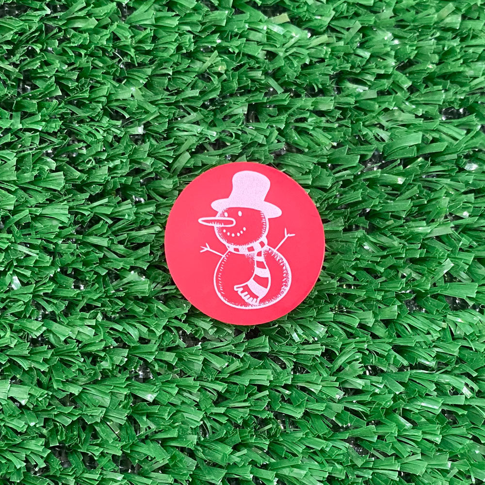 Snowman Quarter Size Plastic Golf Ball Marker