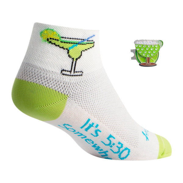 margarita women's golf sock with bling golf ball marker