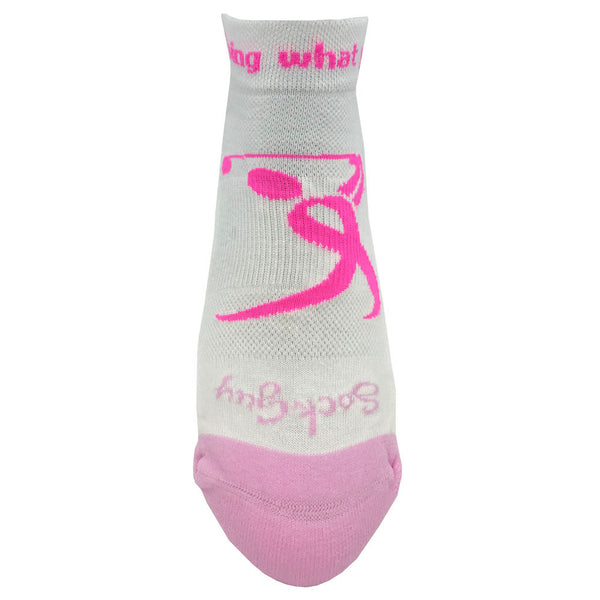 pink ribbon golfer keep doing what you love women's golf sock