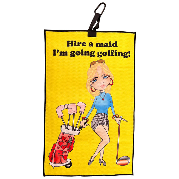 Giggle Golf Hire A Maid I'm Going Golf Waffle Weave Golf Towel For Women