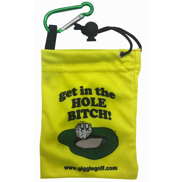 get in the hole bitch clip on golf tee bag