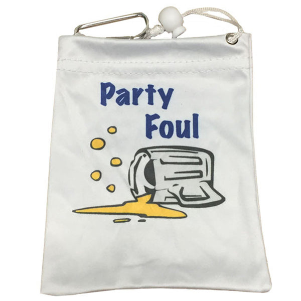 party foul beer spilling clip on golf tee bag