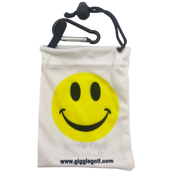 smiley face clip on golf tee bag