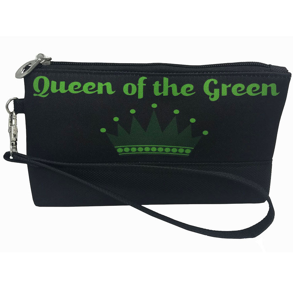 green crown, queen of the green Wristlet Pouch With Strap
