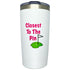 Giggle Golf Closest To The Pin 20 Oz White Powder Coated Stainless Steel Tumbler