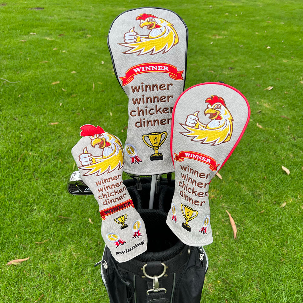 Winner Winner Chicken Dinner 3-Piece Golf Head Cover Set