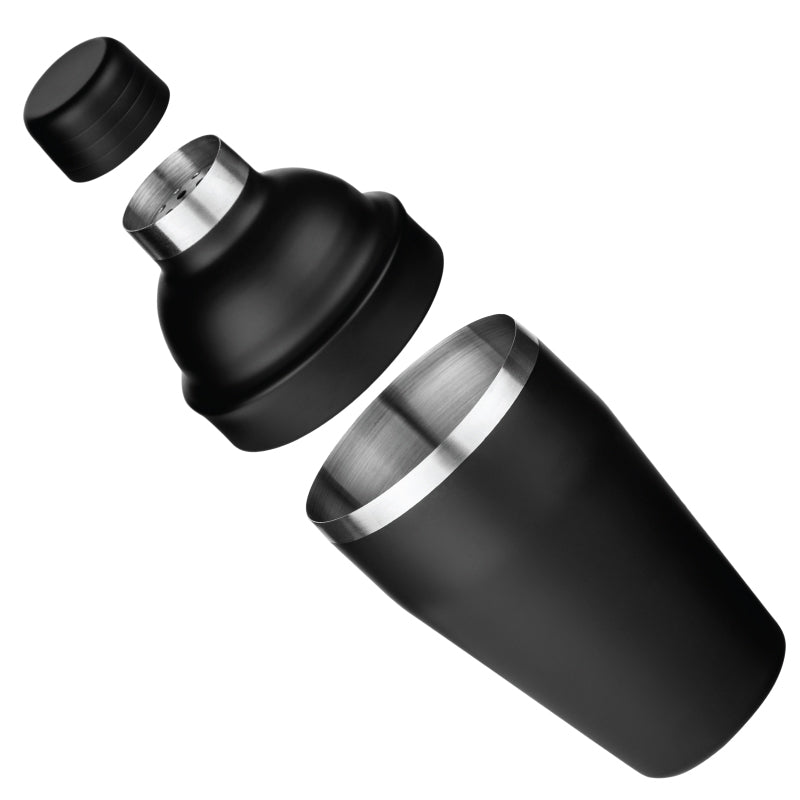 The martini madness cocktail shaker has 3 pieces.