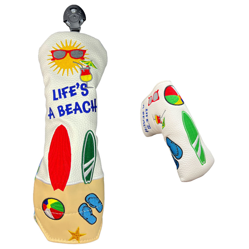 Giggle Golf Life's A Beach Golf Club Cover Set - Blade Putter Cover & Utility Club Cover