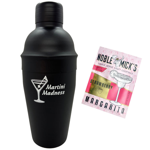 Giggle Golf Martini Madness Cocktail Shaker & Craft Cocktail Packet - Strawberry Margarita