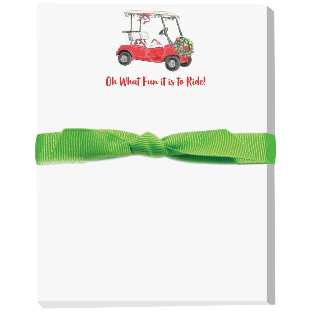 Oh What Fun It Is To Ride Golf Notepad | Christmas Golf Gift – Giggle Golf