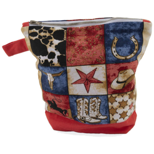 Cowboy Collage Small Canvas Accessory Bag