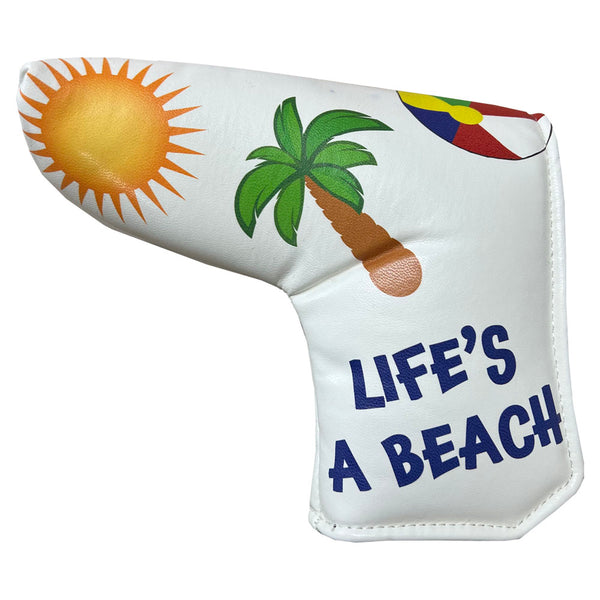 Life's A Beach Blade Putter Cover (Printed, Velcro Closure)