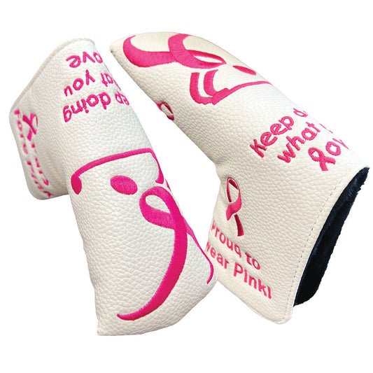 Giggle Golf Pink Ribbon Magnetic Blade Putter Cover