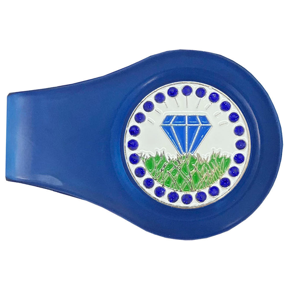 Bling Diamond In The Rough (Blue) Golf Ball Marker