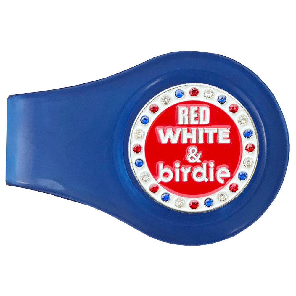 Bling Red White & Birdie Golf Ball Marker