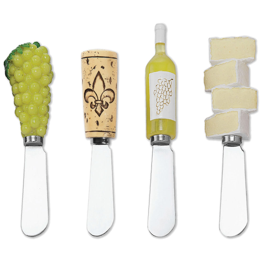 White Wine Cheese Spreader Set