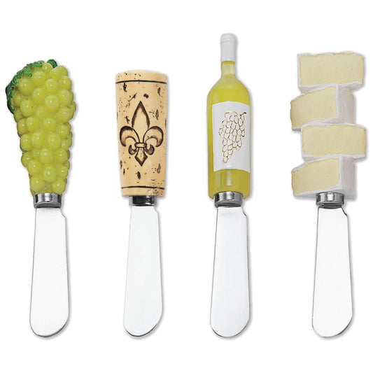 White Wine Cheese Spreader Set