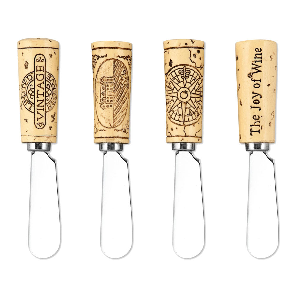 Wine Cork Cheese Spreader Set