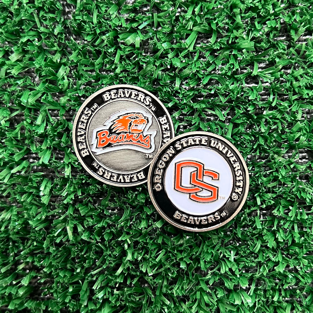 Fun OSU Ohio State double-sided golf ball marker with Buckeyes logo