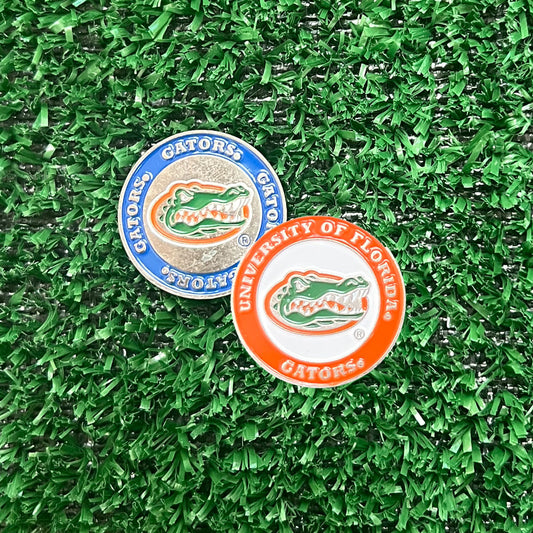 University of Florida double-sided golf ball marker with Gators logo
