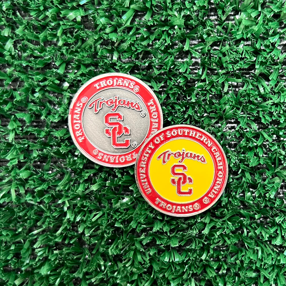 USC Trojans double-sided golf ball marker