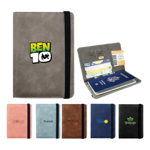 Giggle Golf Custom Leather Passport Holders For Travel Themed Golf Tournaments