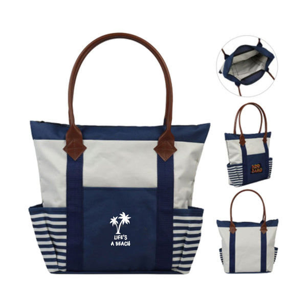 Giggle Golf Navy And White Boat Tote, Customize For Your Life's A Beach Golf Tournament