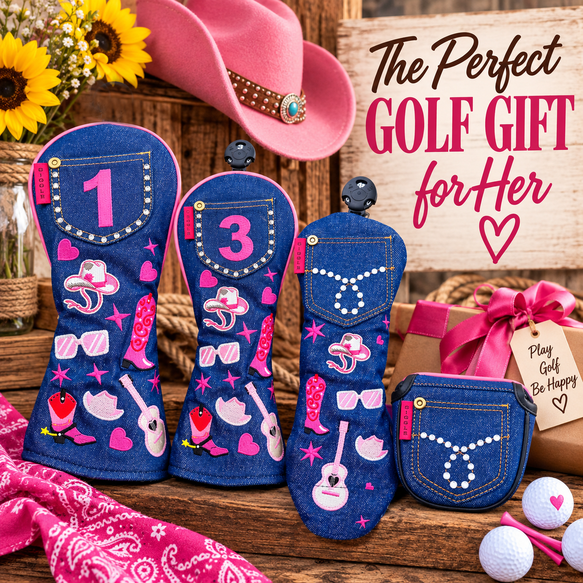 Western Cowgirl Mallet Putter Cover