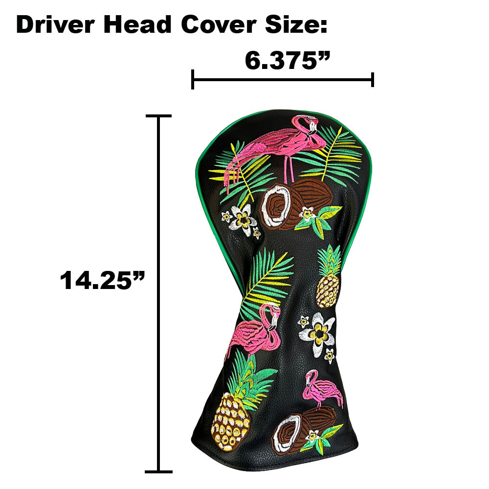 Flamingos Black Driver Head Cover
