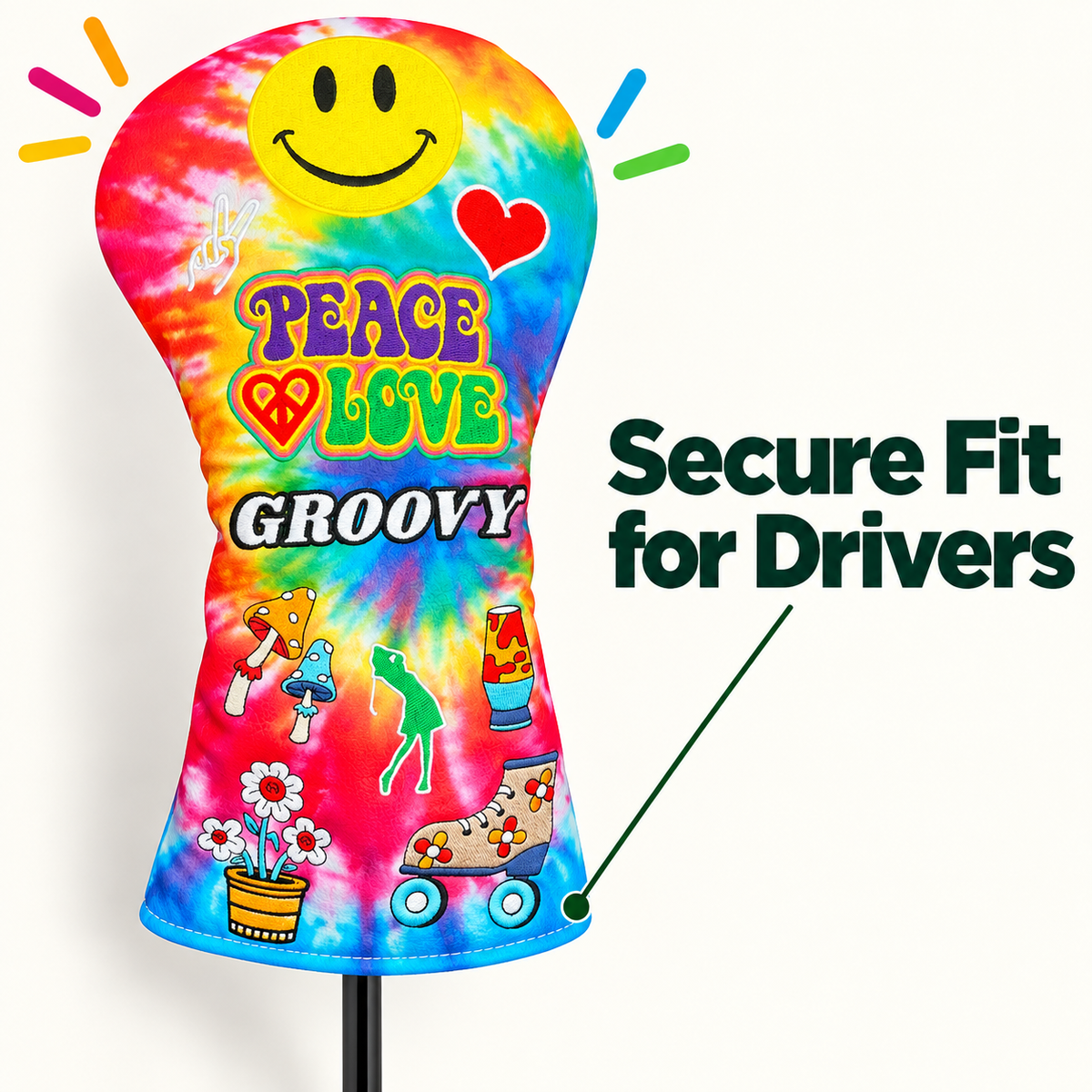 Groovy Tie-Dye Women’s Driver Head Cover