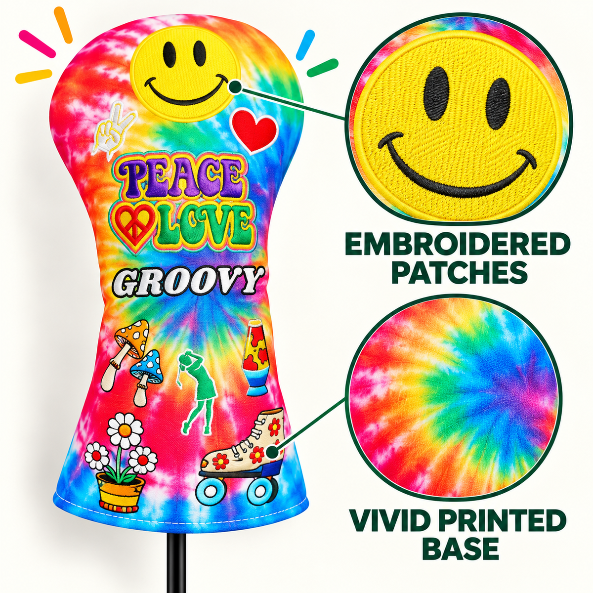 Groovy Tie-Dye Women’s Driver Head Cover
