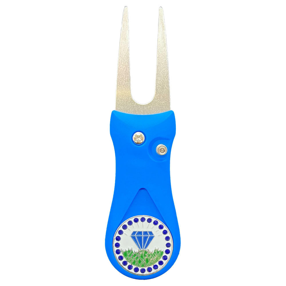 Bling Diamond In The Rough (Blue) Golf Ball Marker