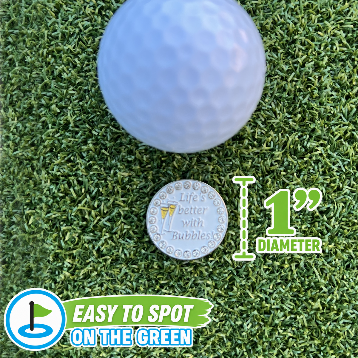 Bling Sunflower Golf Ball Marker