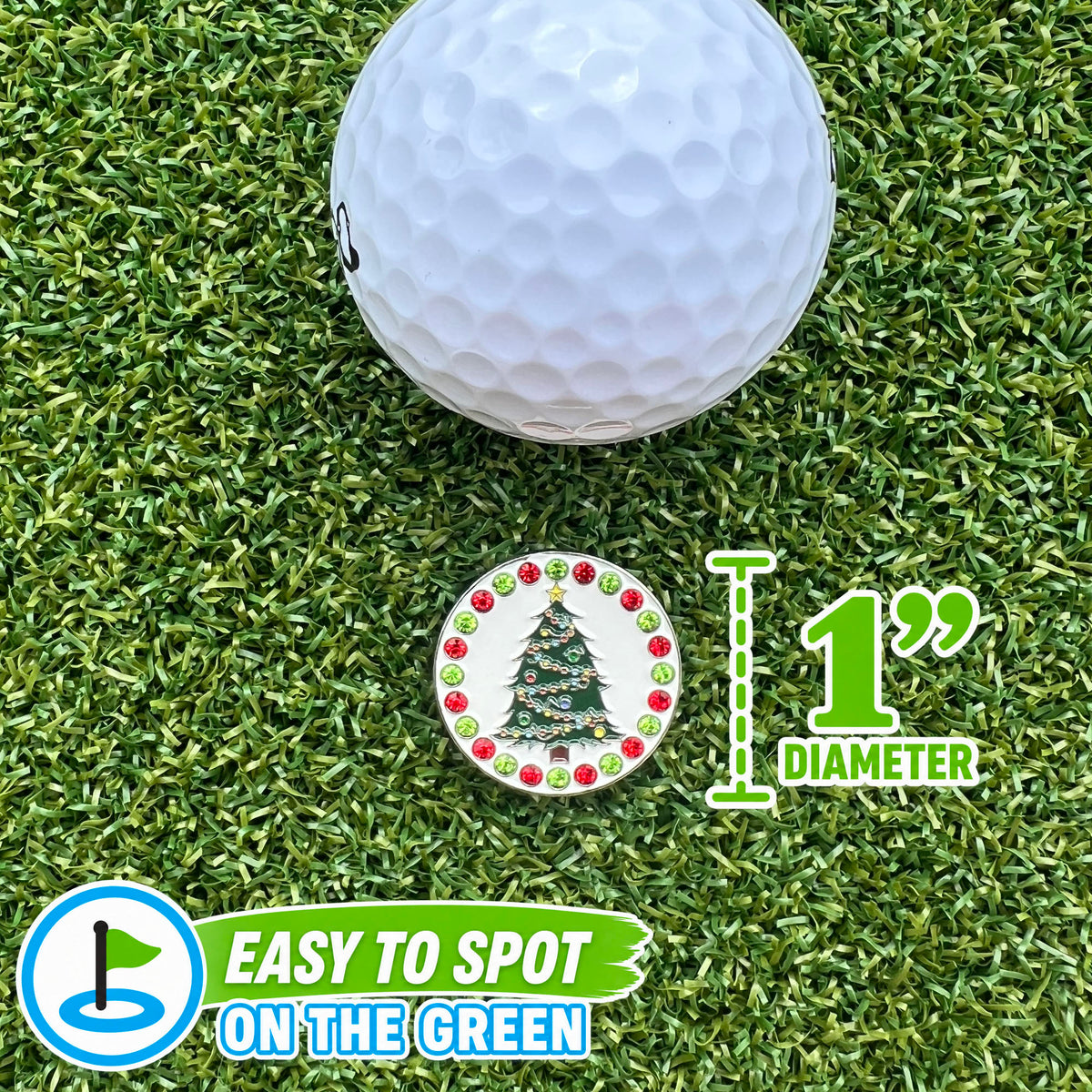 Bling Christmas Tree Golf Ball Marker
