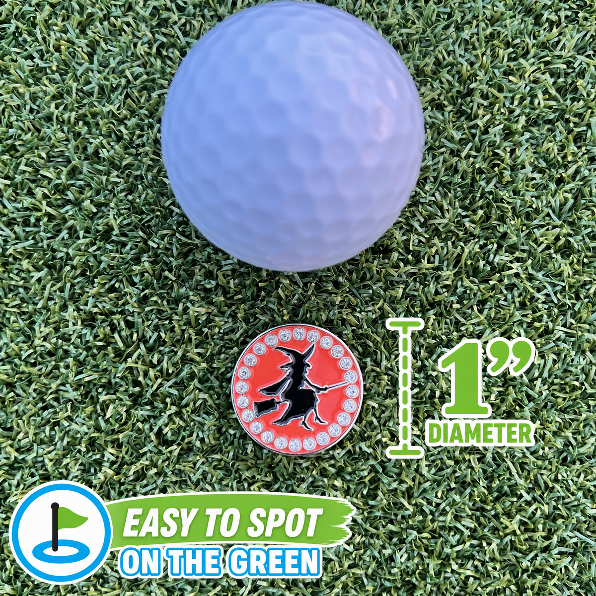 Bling Witch Golf Ball Marker