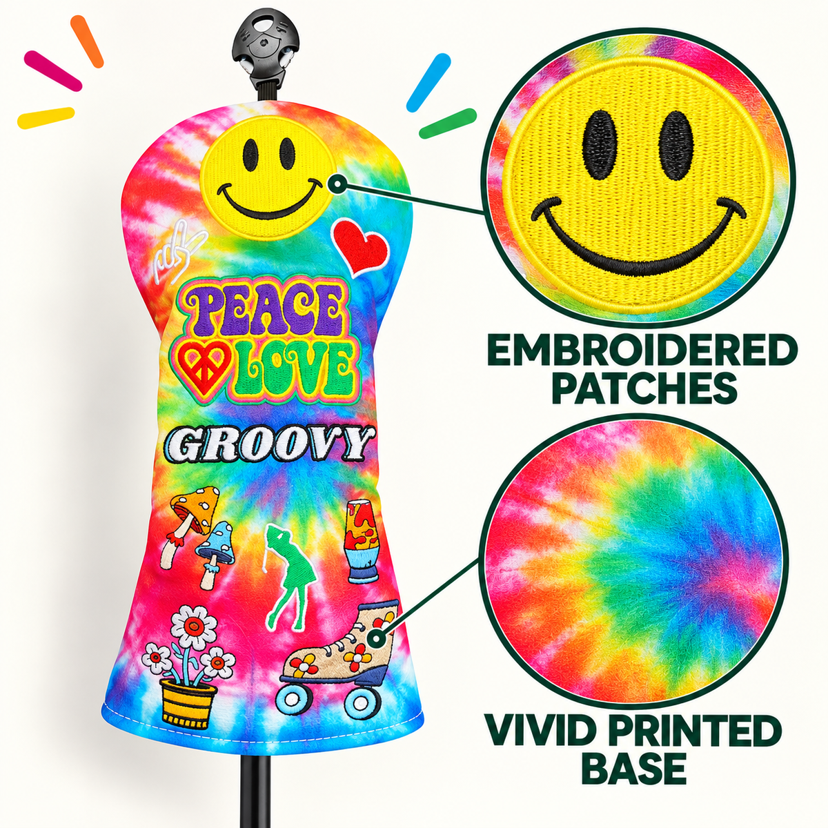 Groovy Tie-Dye Women’s Fairway Head Cover