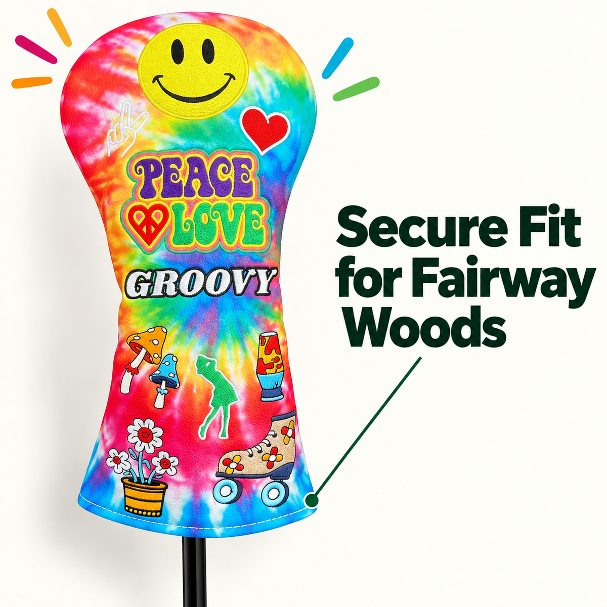 Groovy Tie-Dye Women’s Fairway Head Cover