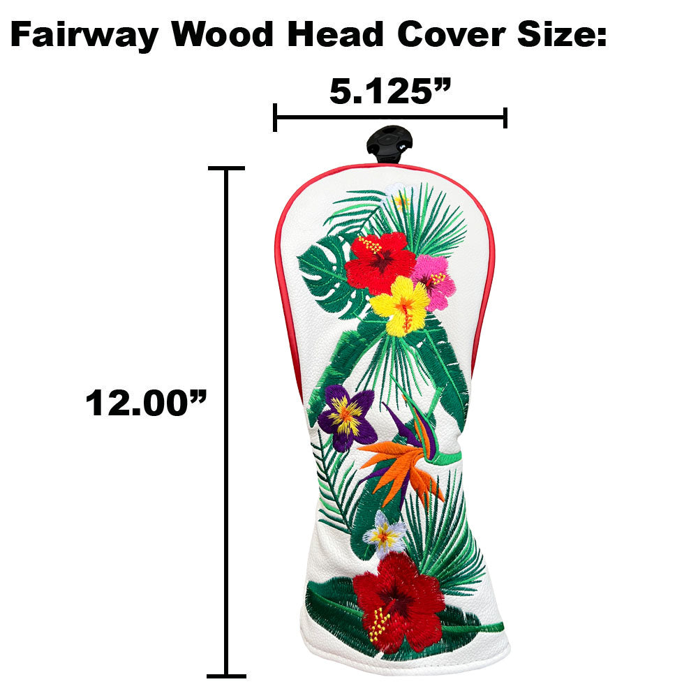 Tropical Floral Women’s 3-Piece Golf Head Cover Set