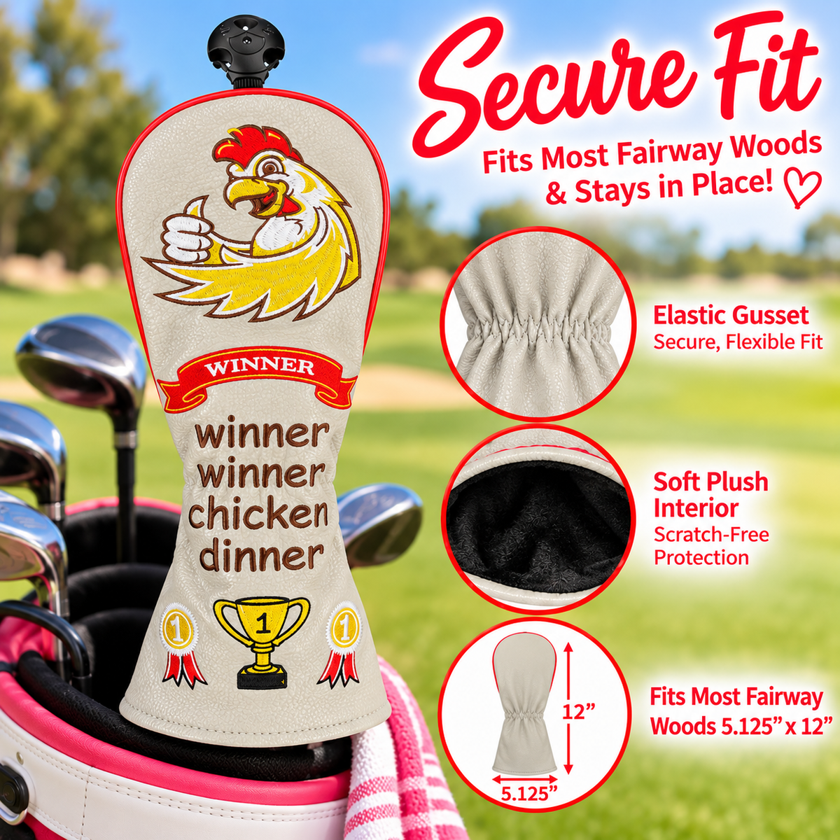 Winner Winner Chicken Dinner Fairway Wood Cover