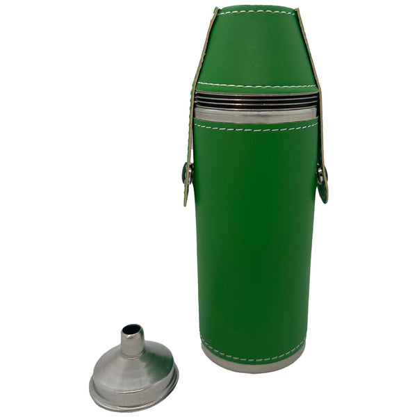 Giggle Golf 8 oz Green Flask With Shot Glasses
