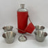 Giggle Golf Red 8 Oz Flask With 4 Shot Glasses