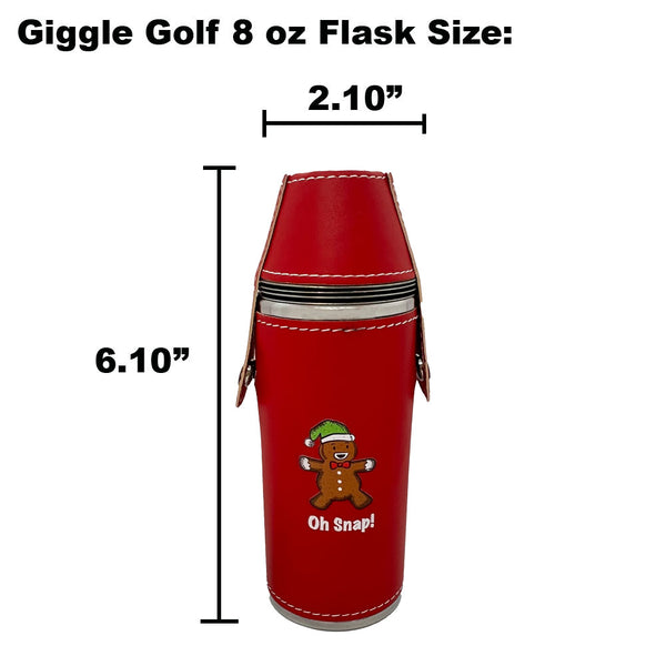 Giggle Golf 8 oz Gingerbread Man Flask Size