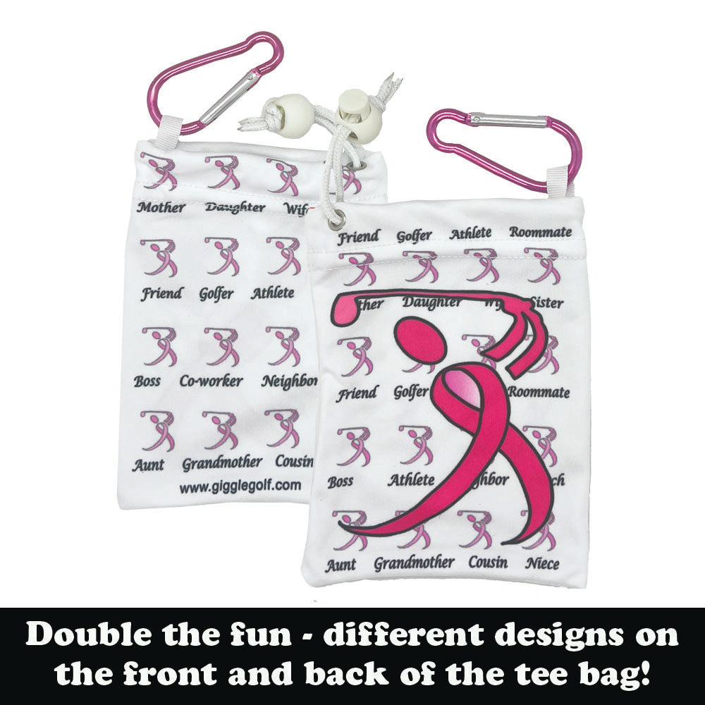 Pink Ribbon Golfer Golf Tee Bag