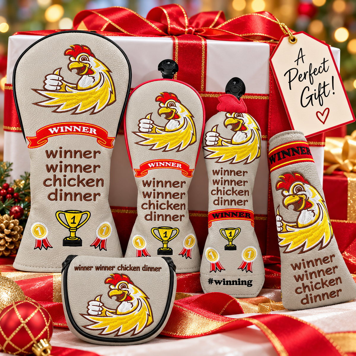 Winner Winner Chicken Dinner 3-Piece Golf Head Cover Set