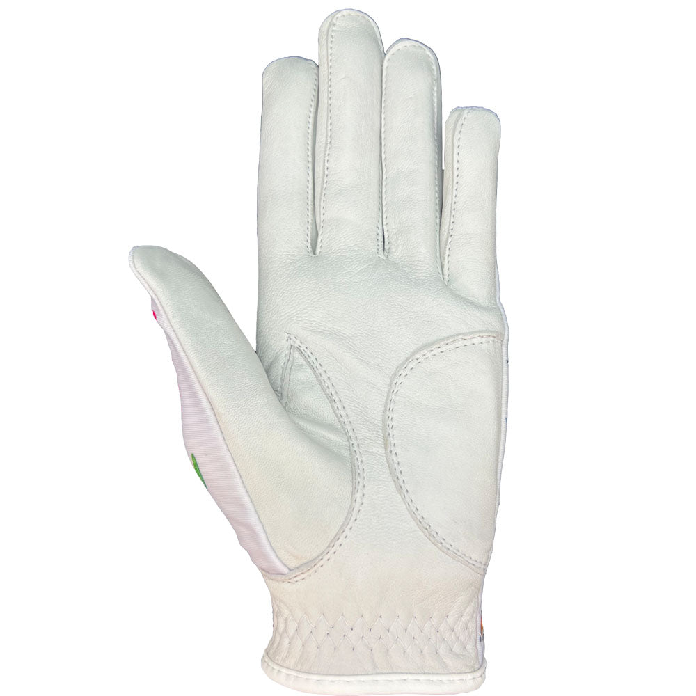White golf glove on a white background